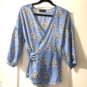 Blue Fab’rik wrap blouse (BOGO FREE: see page)